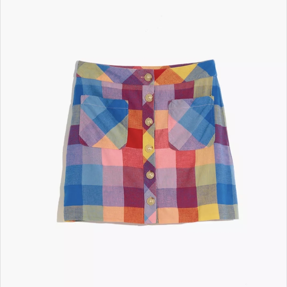 Madewell Rainbow Plaid Miniskirt - 6